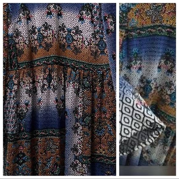 NWOT. Zara Patchwork Print Midi Dress. Size S. - Picture 5 of 11